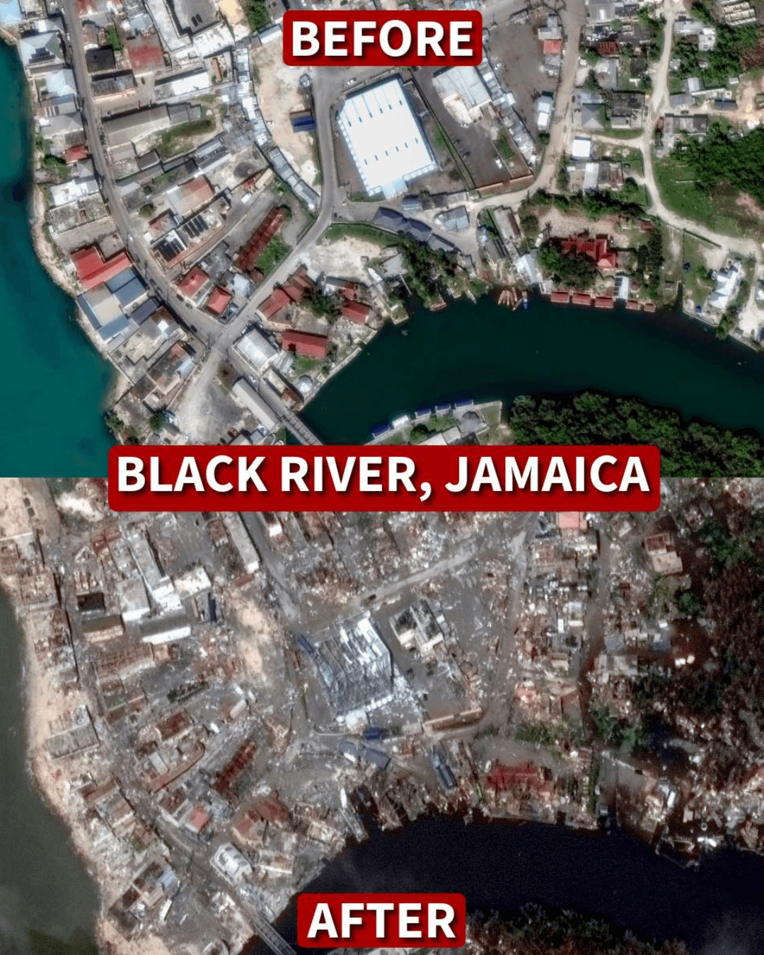 Hurricane Melissa impact - Black River, Jamaica